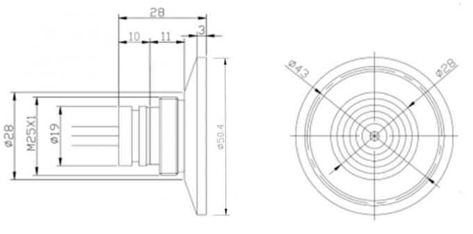 HT-IQ Piezoresistive Silikon Basınç Algılayıcı 50.4mm Büyük Diyafragma Tipi Basınç Algılayıcı 0