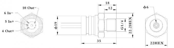 10VDC Sıvı silikon basınç sensörü Mini Thread Su tankı basınç seviyesi sensörü 3