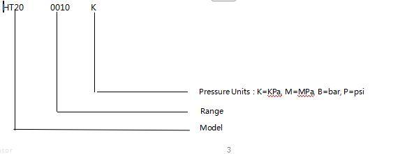 HT20V 100mv Basınç Algılayıcı 10VDC Piezoresistive Sensor Farklı Basınç Algılayıcı 3