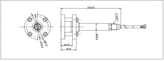 Zorlu Çevre Sıvı Basınç Göndericisi 316L Piezoresistive Silikon Basınç Algılayıcı 0