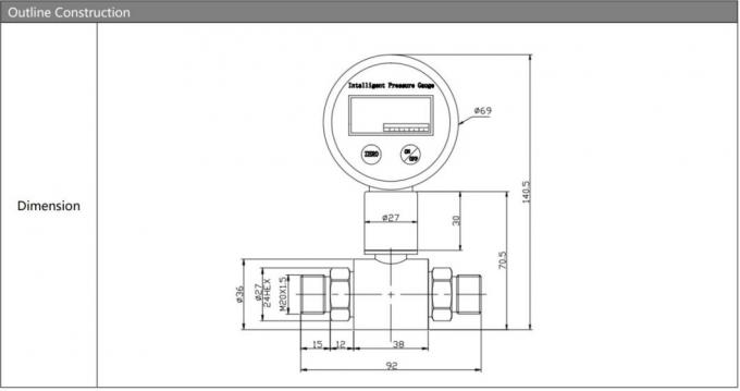 BPZ2008 Dijital Farklı Basınçölçeri Piezoresistive Difüzyon Silikon Sensörü ile 3