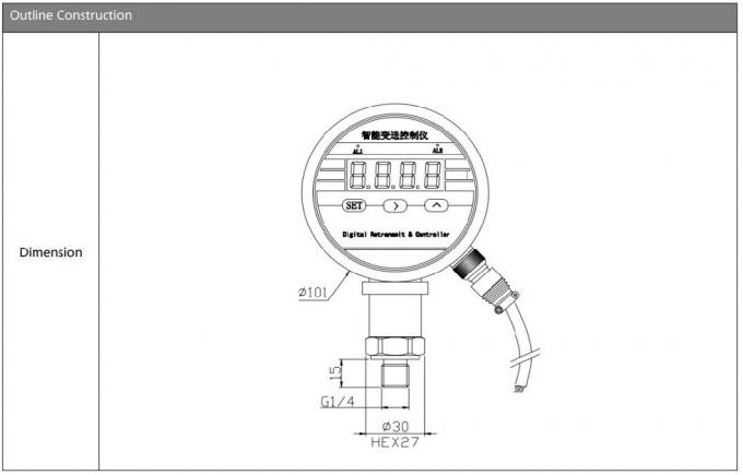 BPZK01 Paslanmaz Çelik Basınç Değiştiricisi İşlem Kontrolü için Elektronik Dijital Basınçölçer 0
